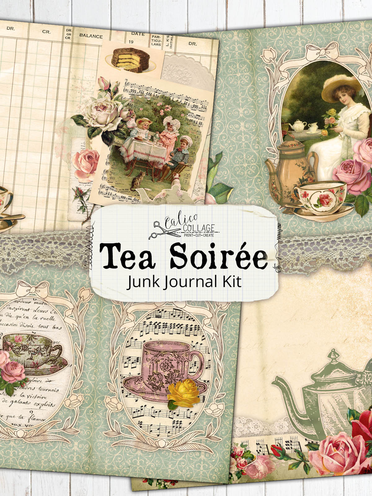 Tea Soiree Printable Junk Journal Kit