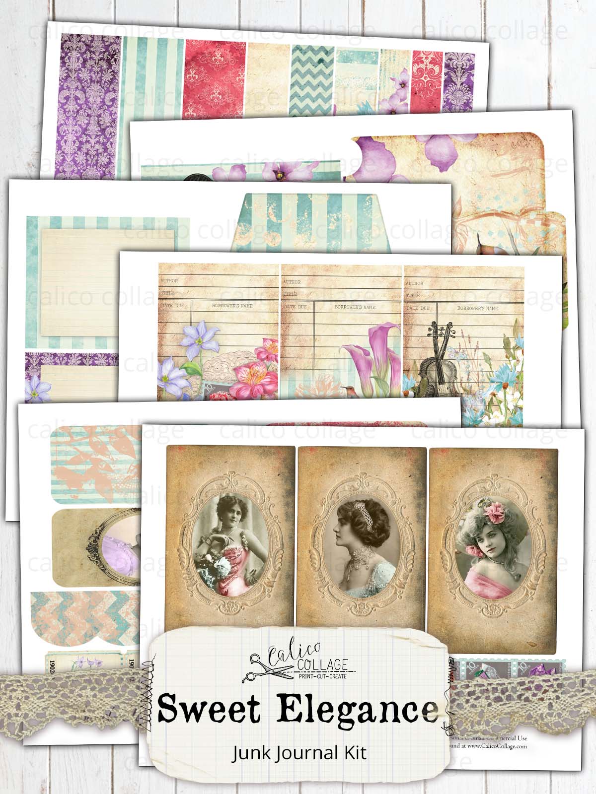 Sweet Elegance Printable Junk Journal Kit