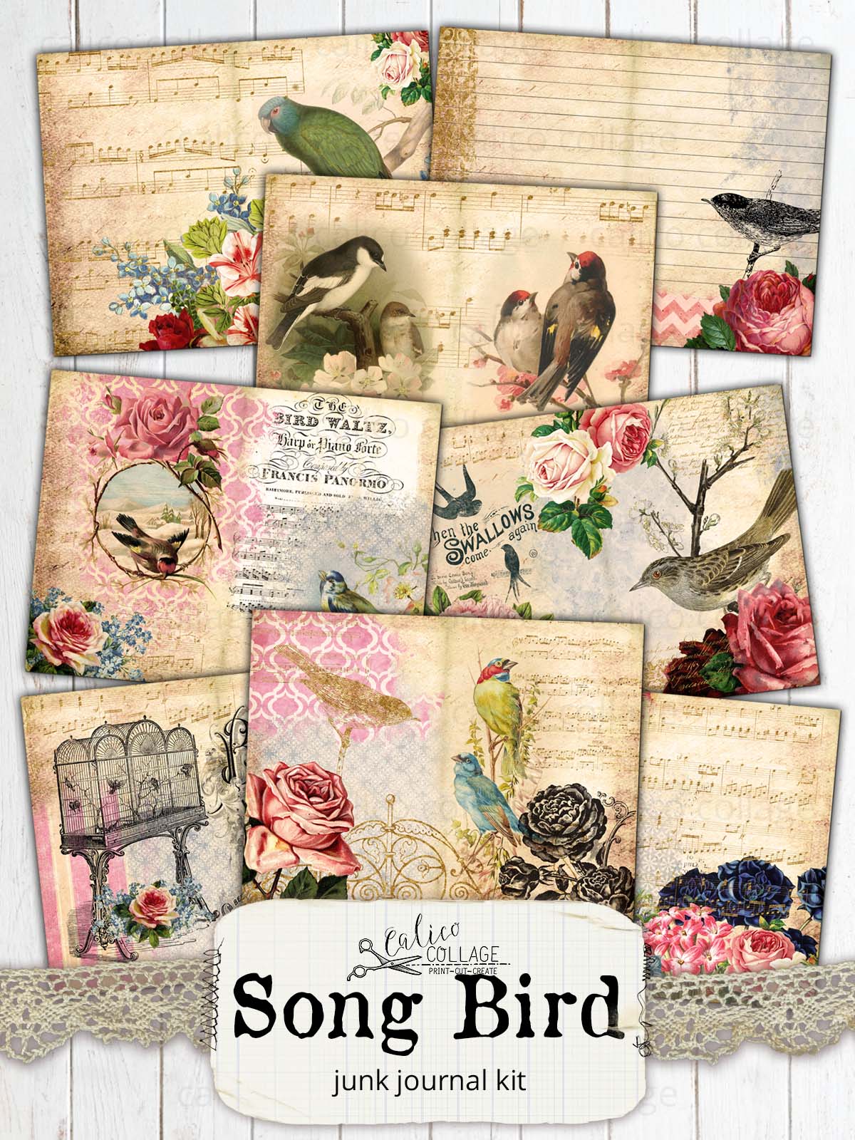 Song Bird Printable Junk Journal Kit