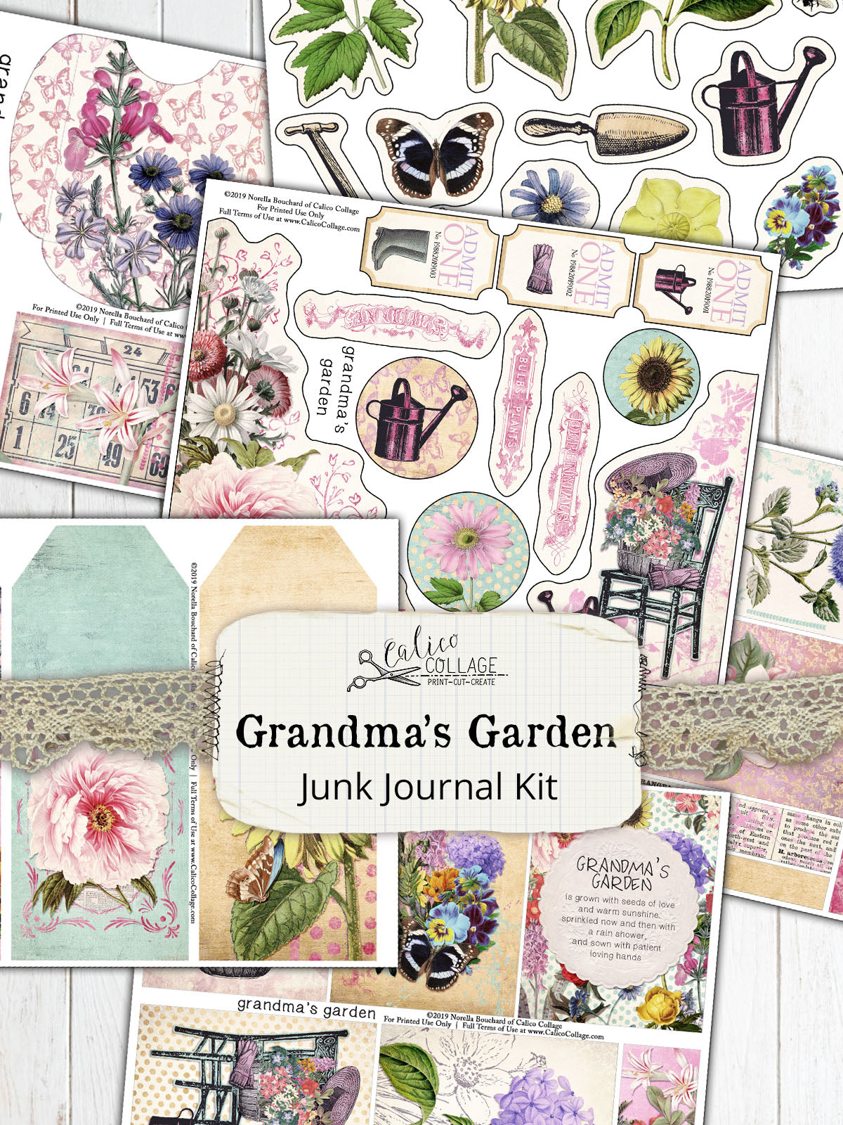 Grandma's Garden Printable Junk Journal Kit