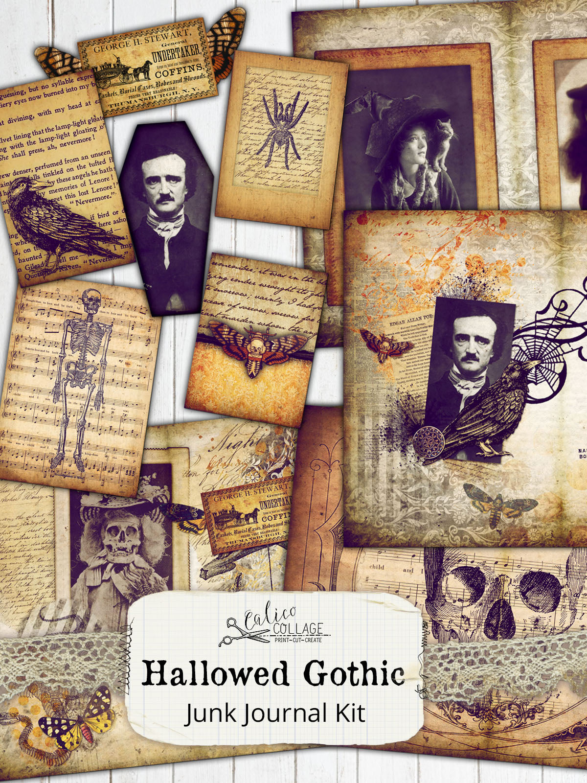 Hallowed Gothic Printable Junk Journal Kit
