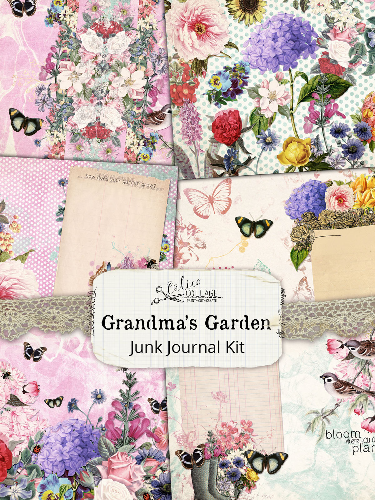 Grandma's Garden Printable Junk Journal Kit