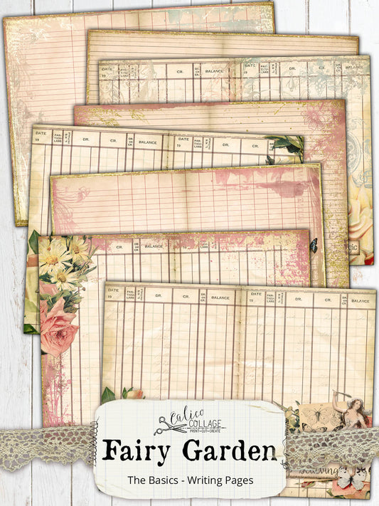 Fairy Garden Printable Lined Journaling Pages