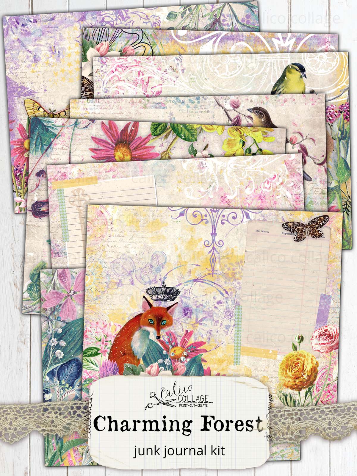 Charming Forest Pritnable Journal Kit