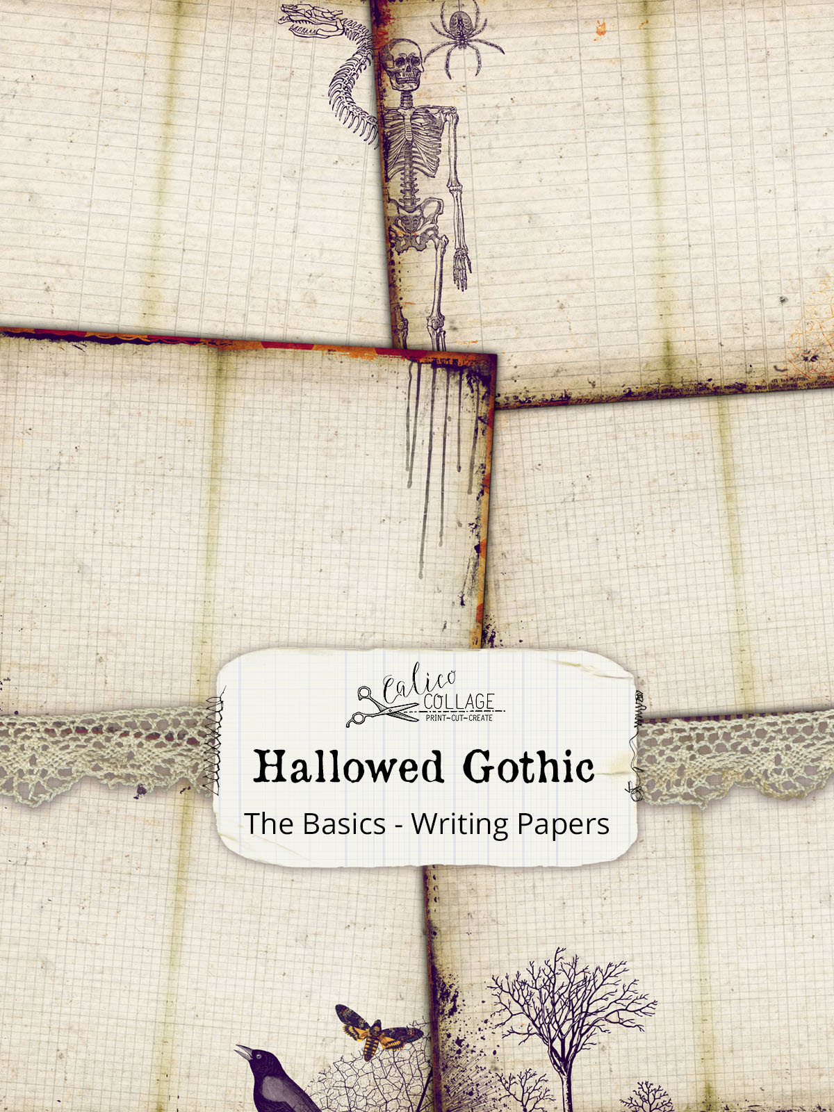 Hallowed Gothic Printable Junk Journal Papers
