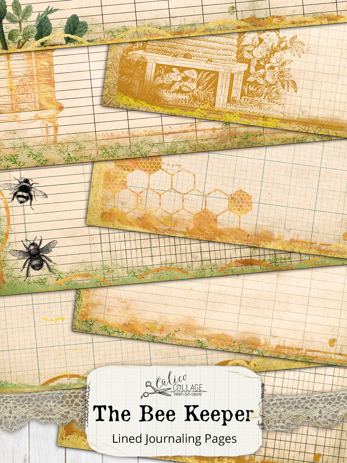 The Bee Keeper Junk Journal Papers