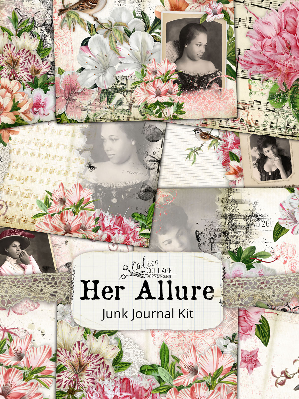 Her Allure African American Junk Journal Kit