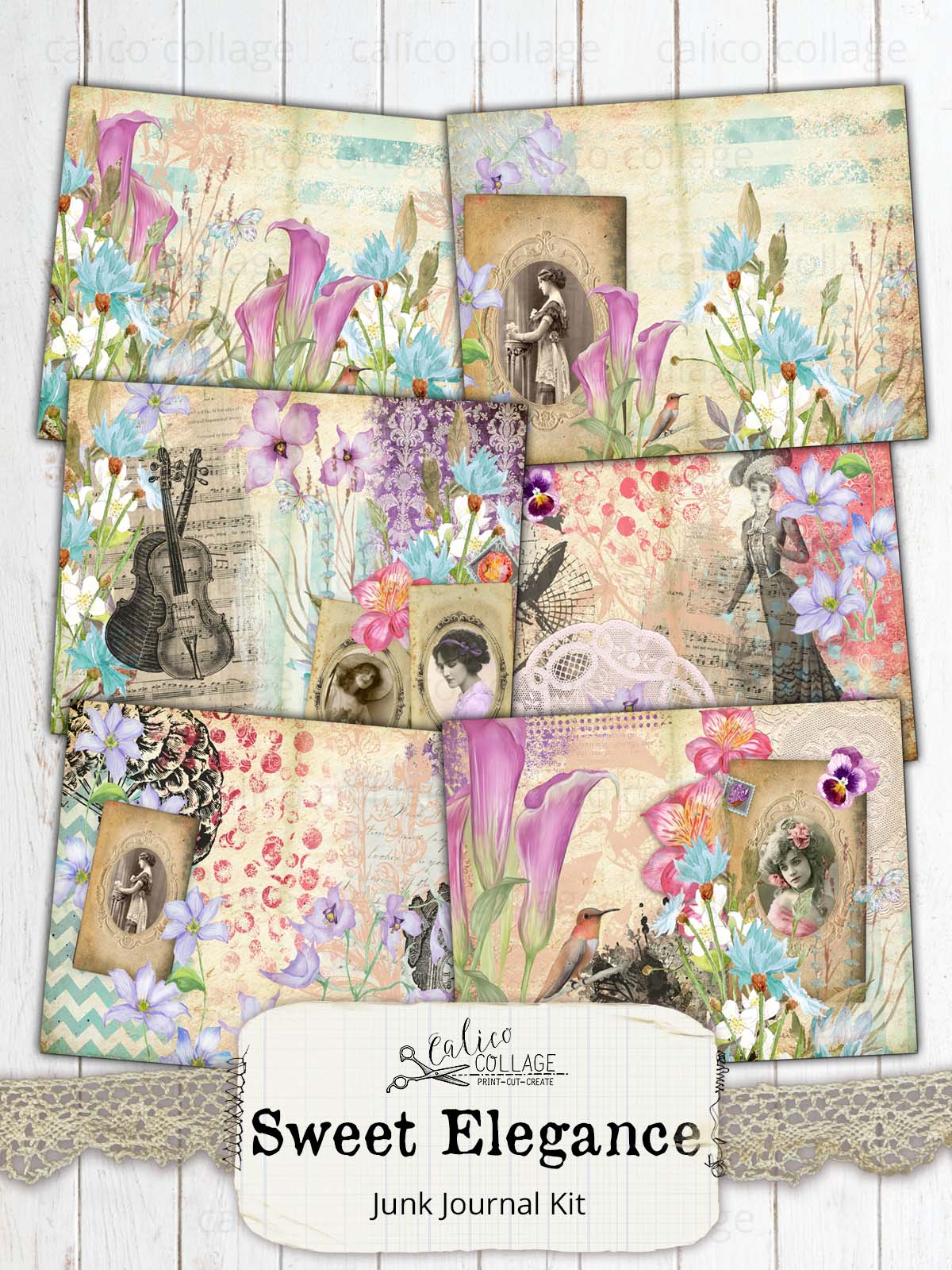 Sweet Elegance Printable Junk Journal Kit