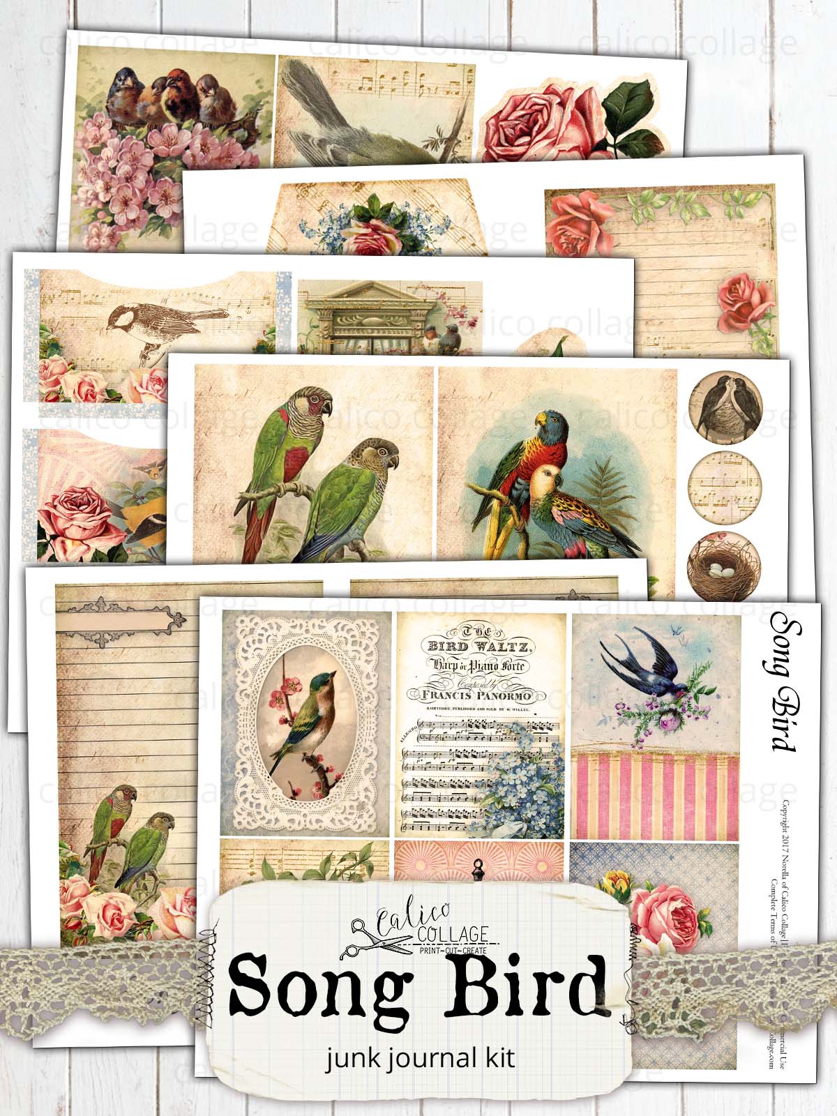 Song Bird Printable Junk Journal Kit