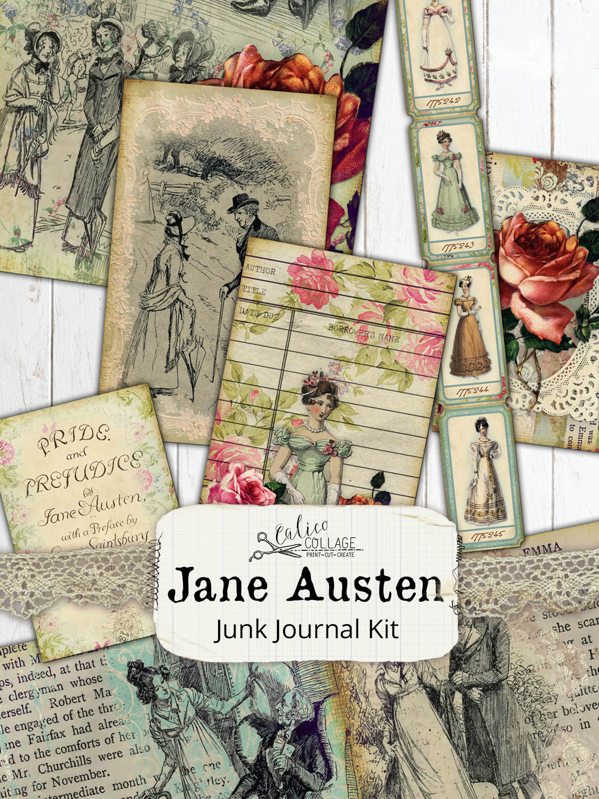 Jane Austen Printable Junk Journal Kit