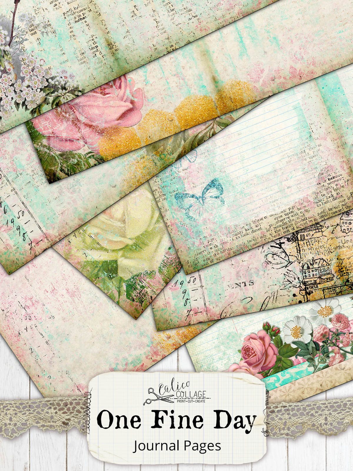 One Fine Day Printable Junk Journal Papers