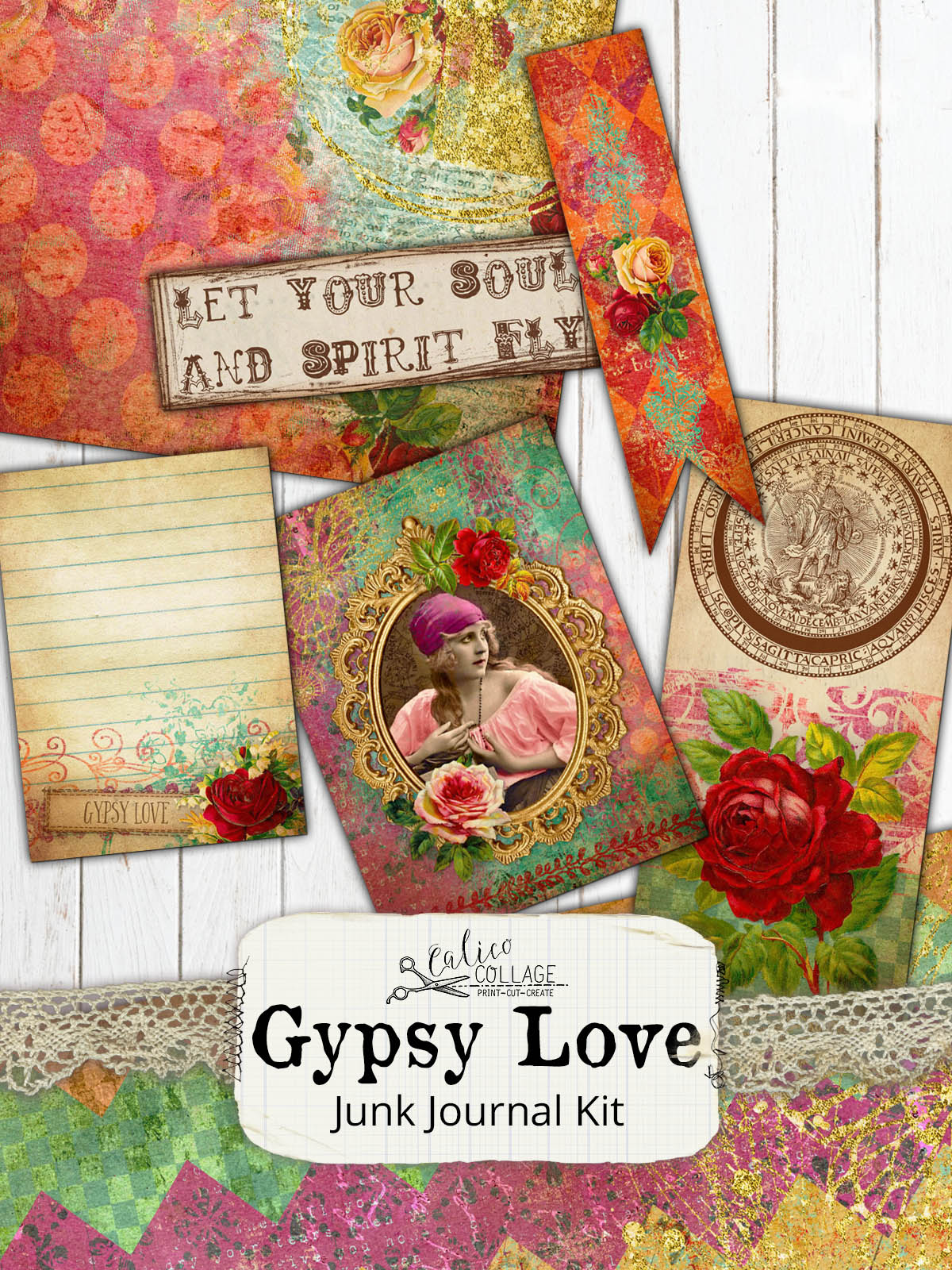 You Are Loved 4 Digital Junk Journal Pages, 11 X 8.5, Printable Journal  Ephemera, Paper Craft 
