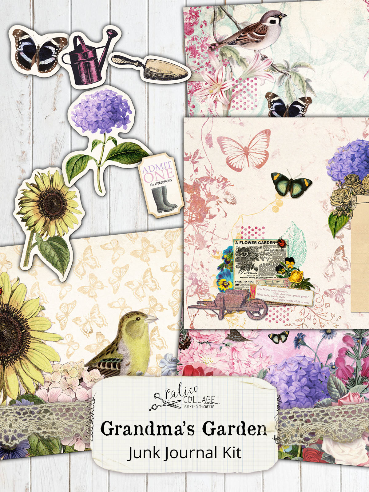 Grandma's Garden Printable Junk Journal Kit