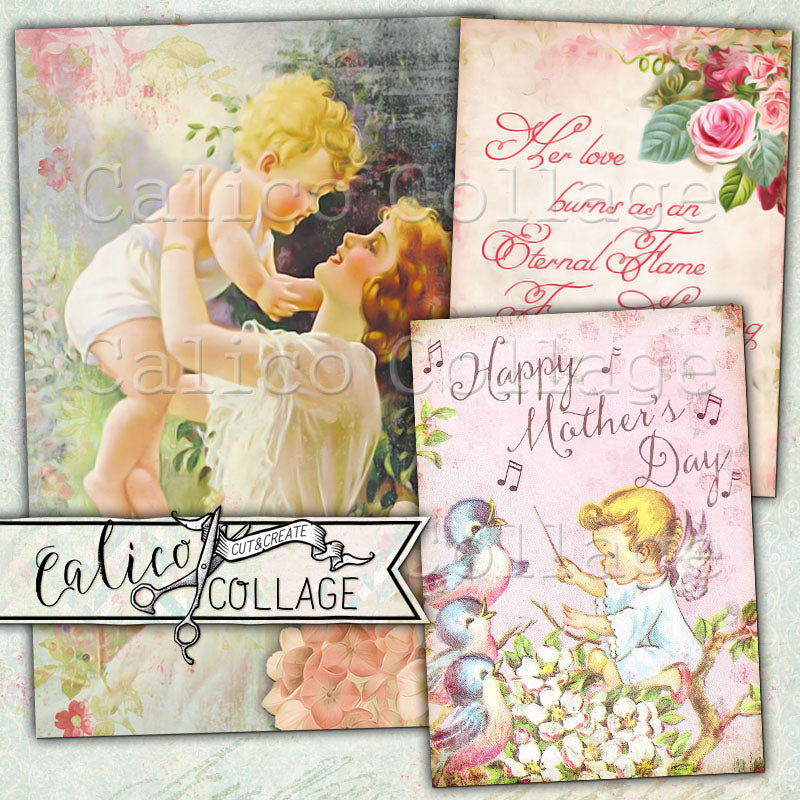 Printable Mothers Love Ephemera Pack, Mothers Day Junk Journal