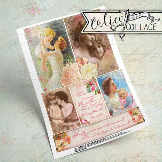 Printable Mothers Love Ephemera Pack, Mothers Day Junk Journal