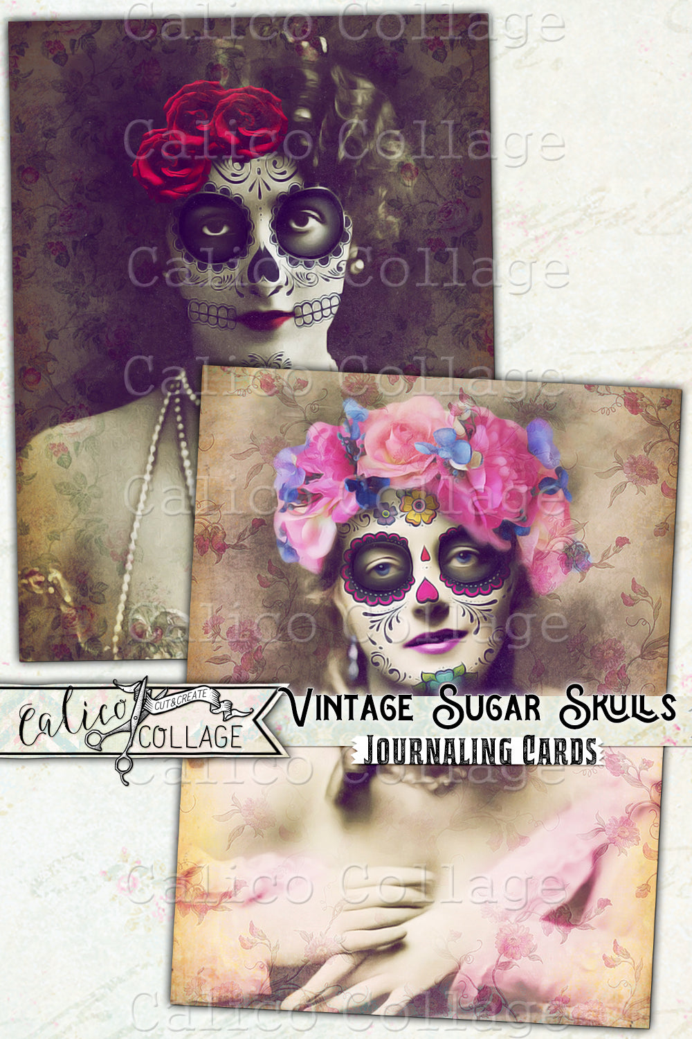 Vintage Sugar Skulls Ephemera Pack Journaling Cards