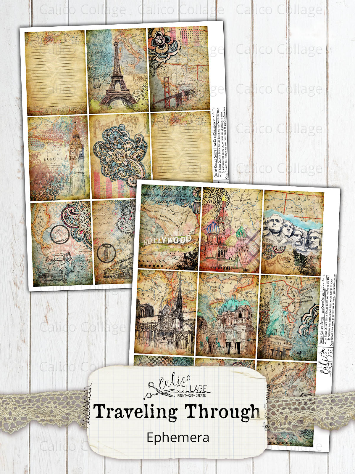 Traveling Through Junk Journal Cards