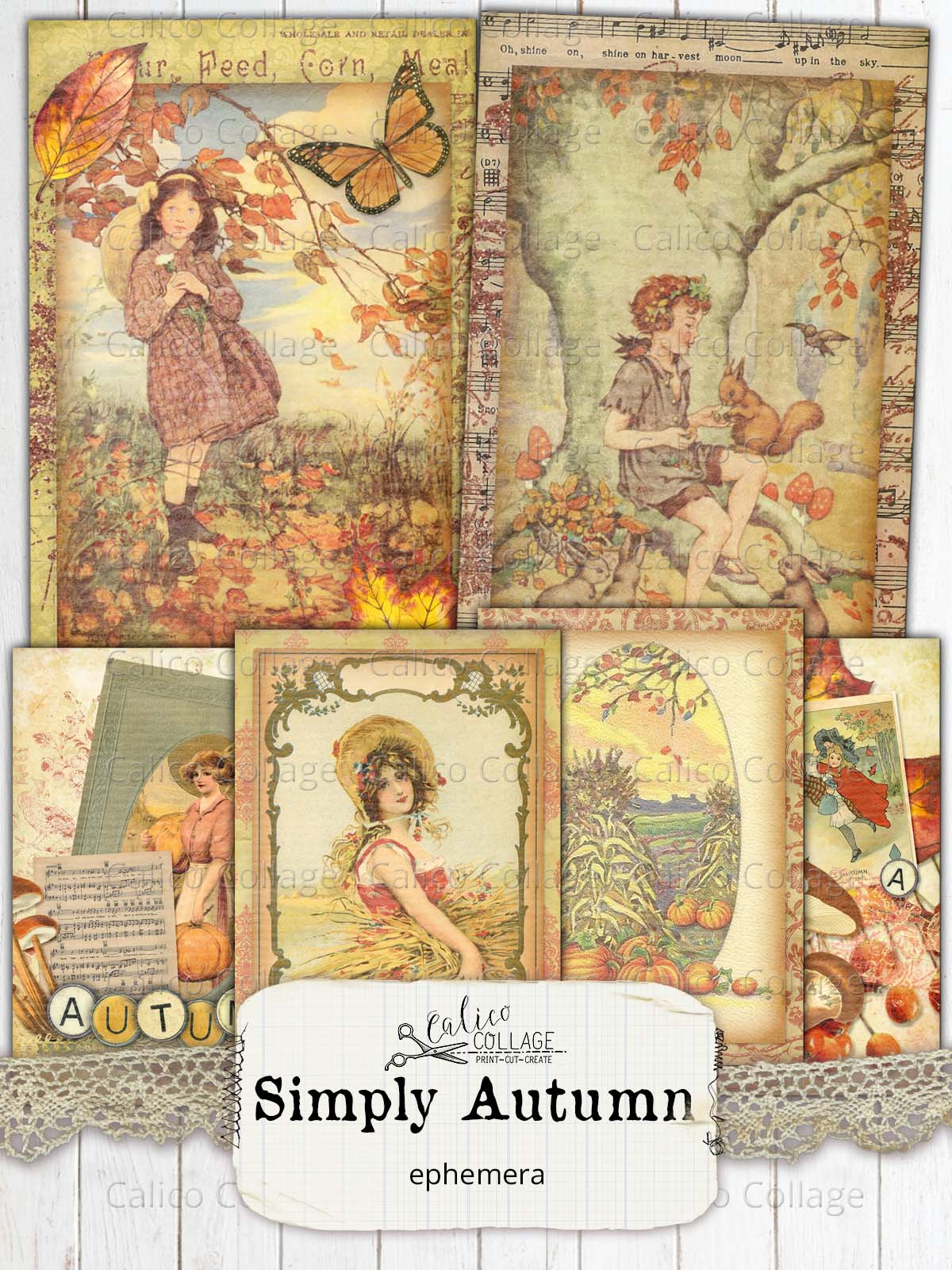 Simply Autumn Junk Journal Ephemera Cards