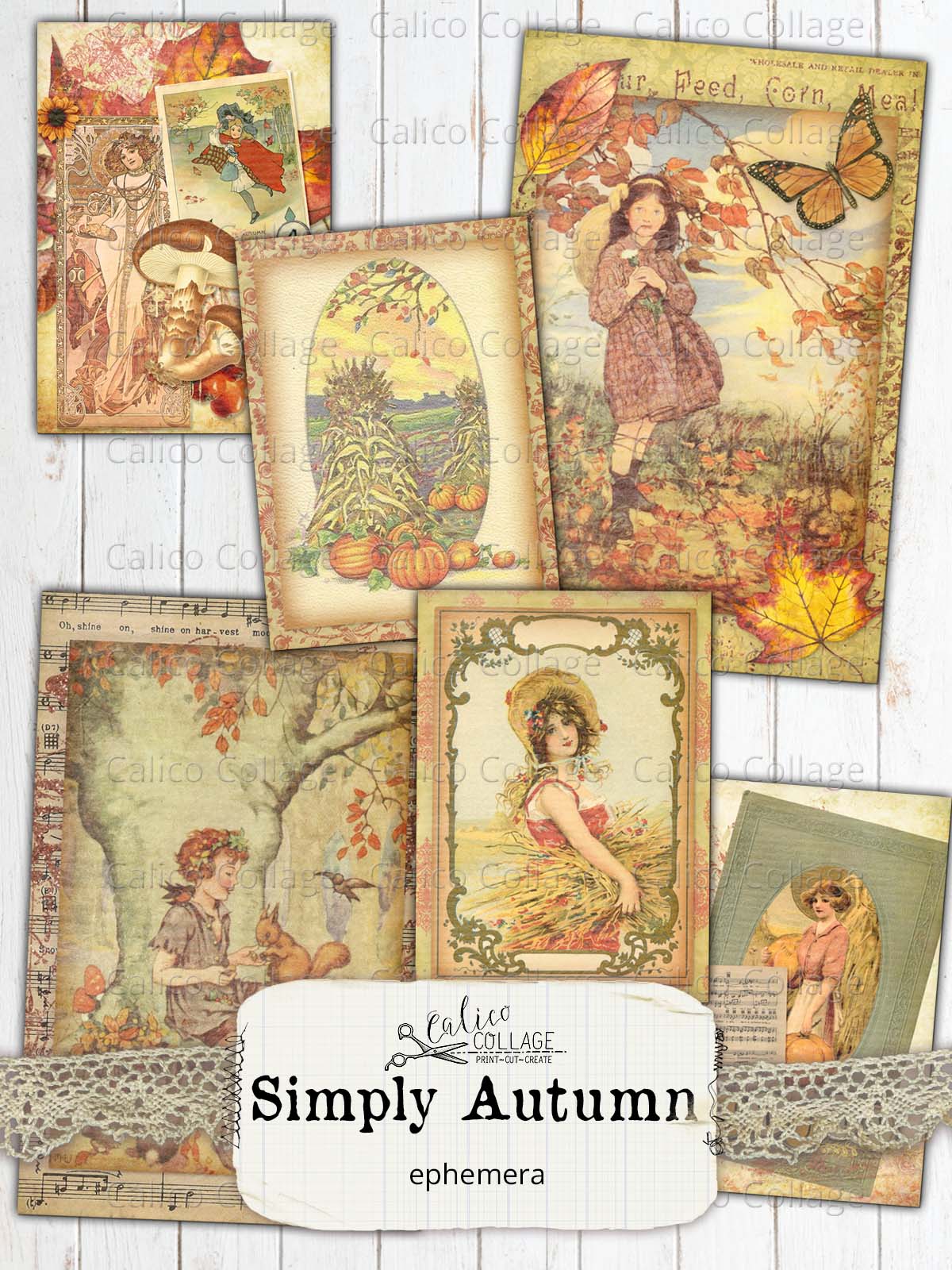 Simply Autumn Junk Journal Ephemera Cards