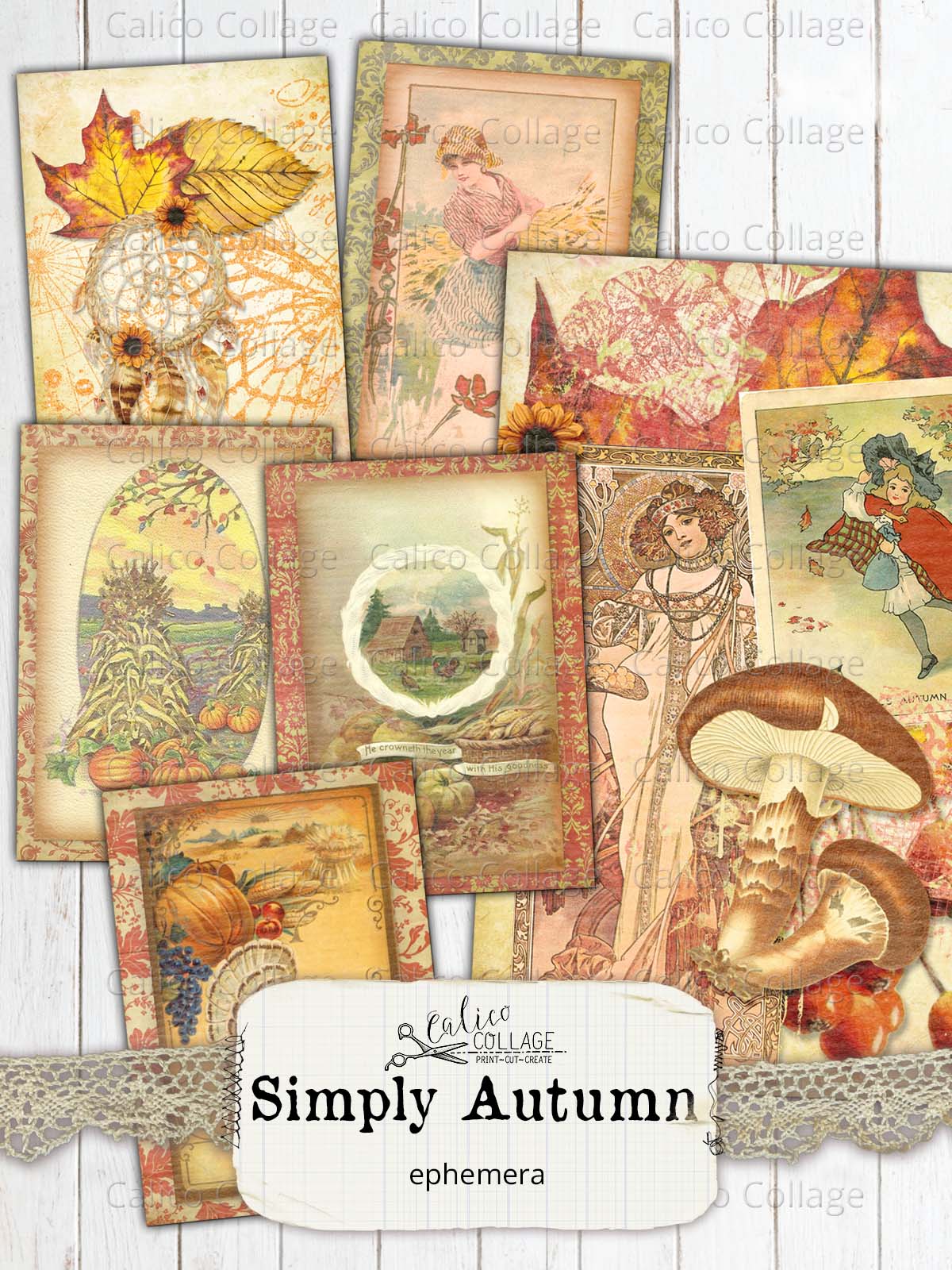 Simply Autumn Junk Journal Ephemera Cards