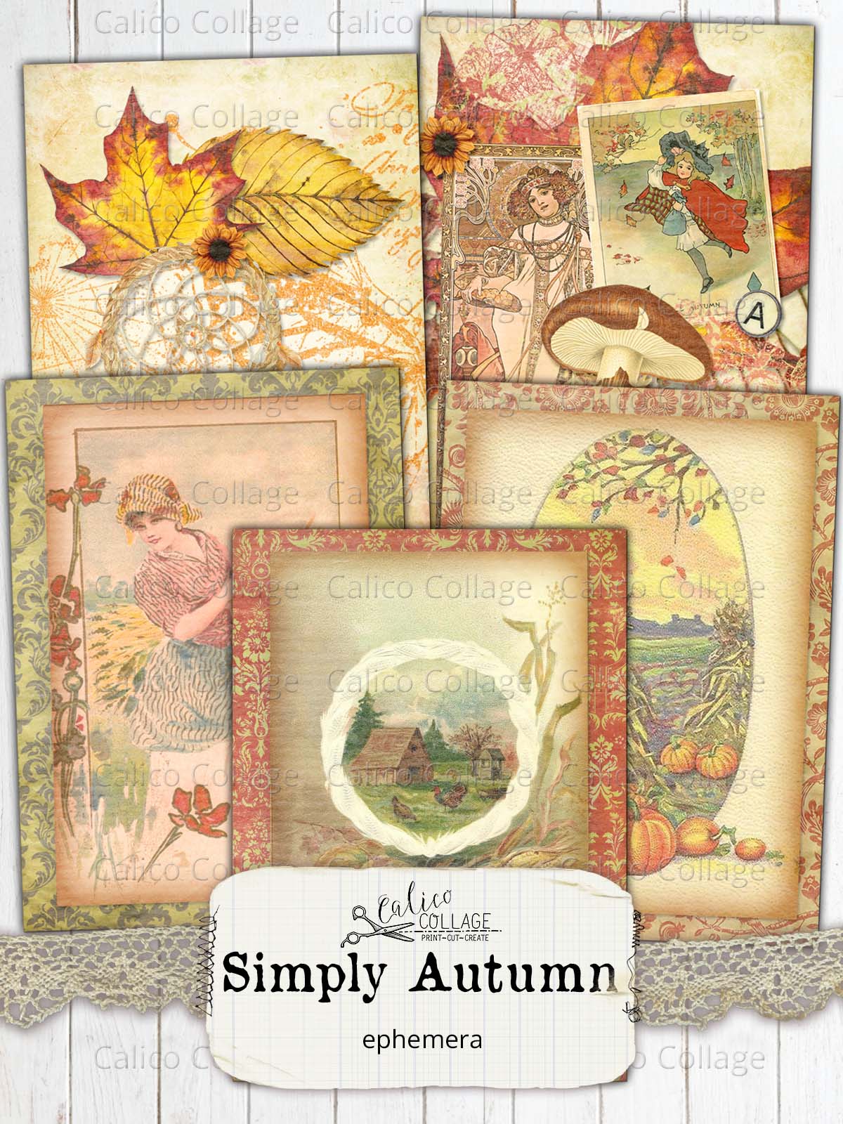 Simply Autumn Junk Journal Ephemera Cards