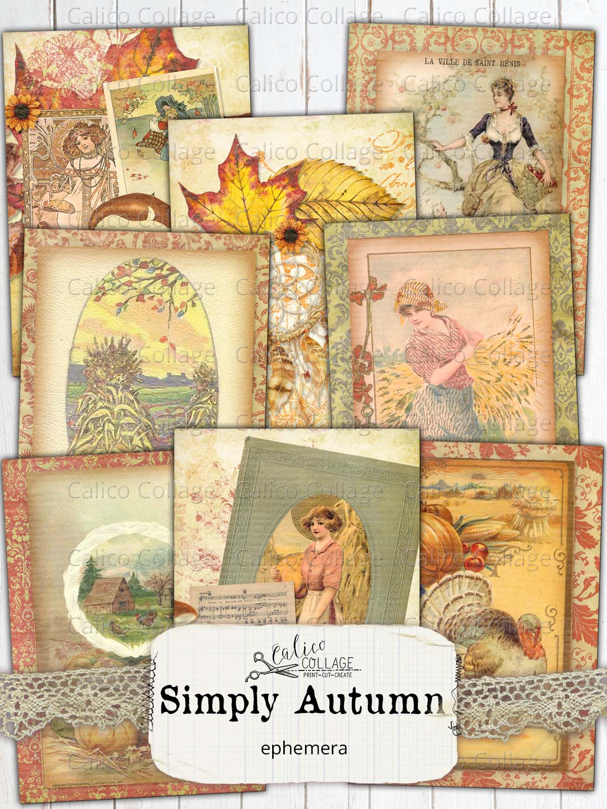 Simply Autumn Junk Journal Ephemera Cards