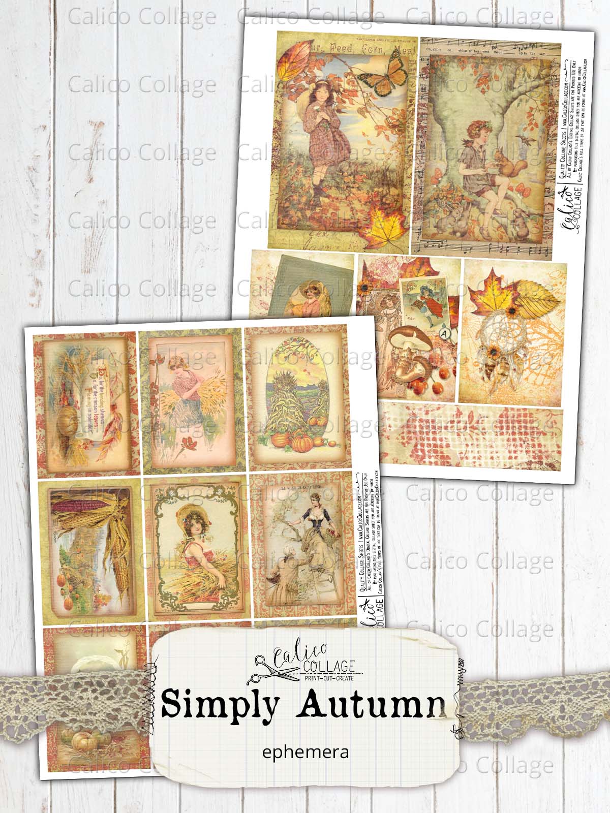 Simply Autumn Junk Journal Ephemera Cards