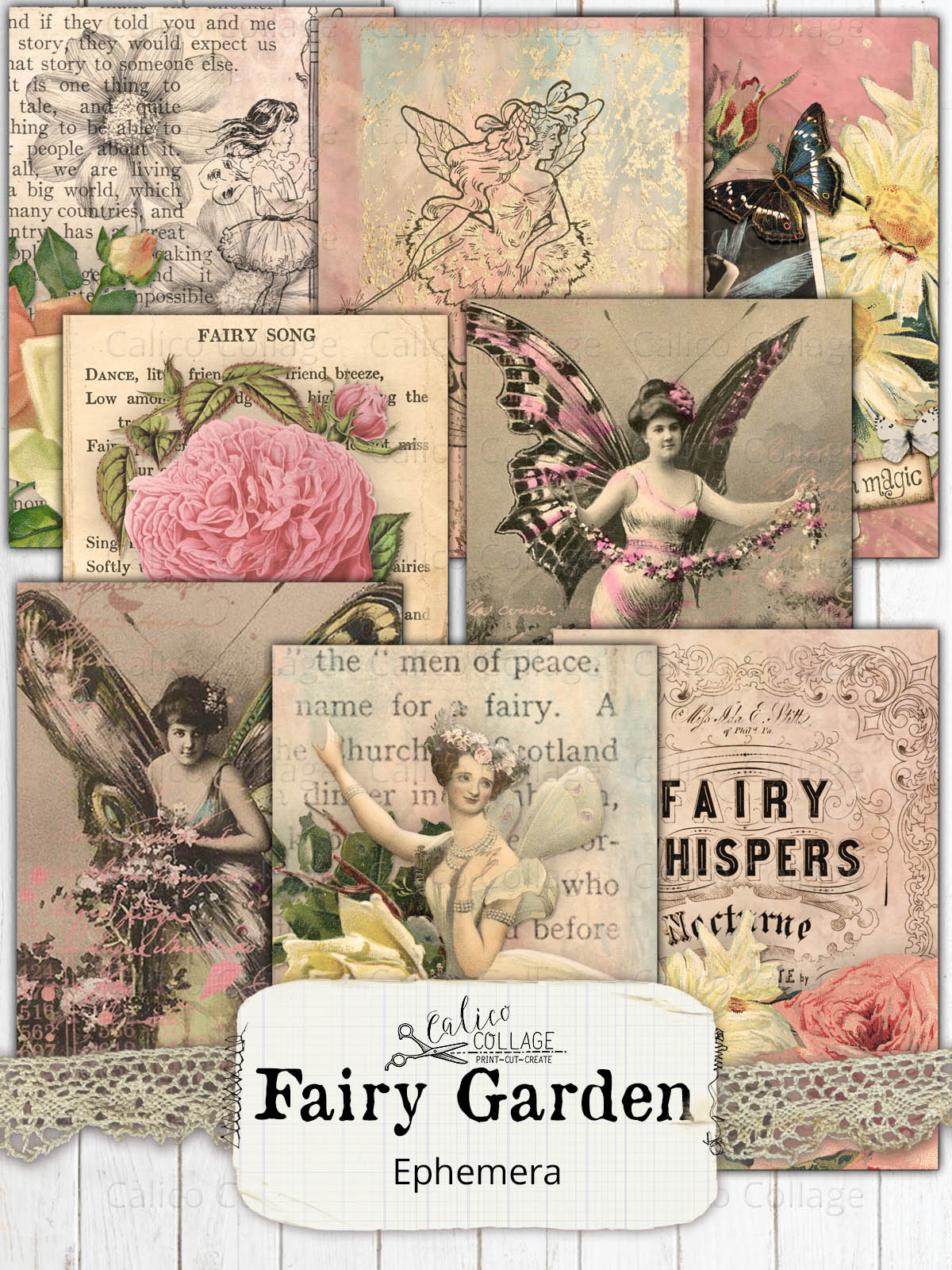 Fairy Garden Junk Journal Ephemera