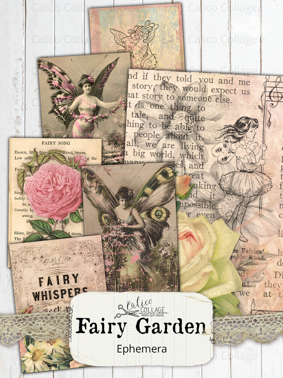 Fairy Garden Junk Journal Ephemera