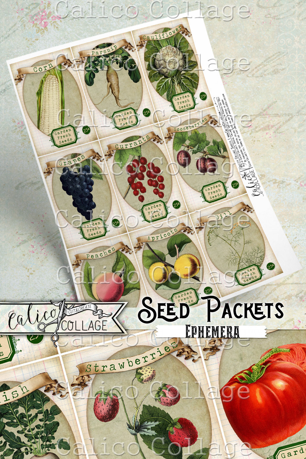 Printable Garden Fresh Seed Packets