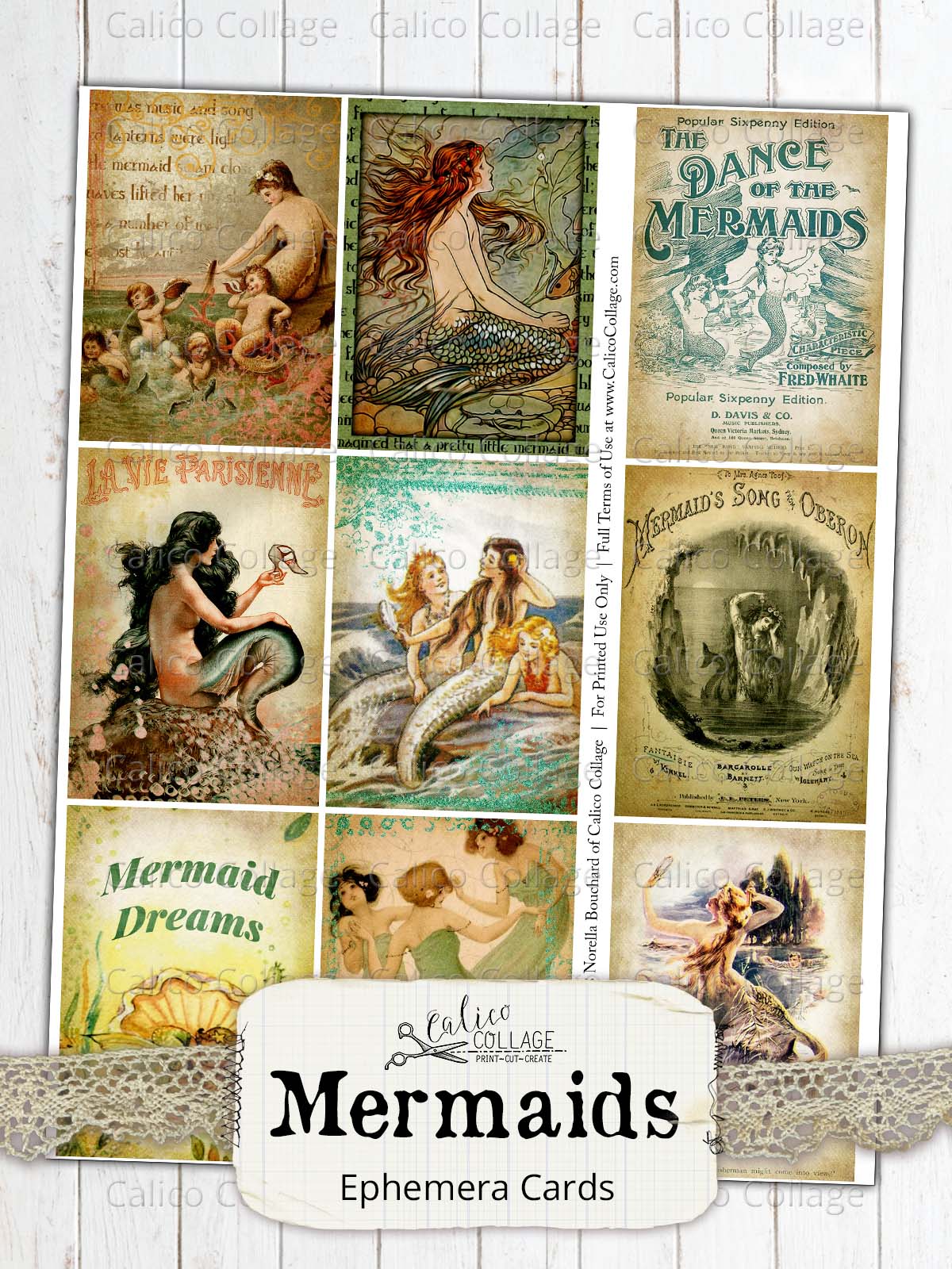 Printable Mermaid Ephemera