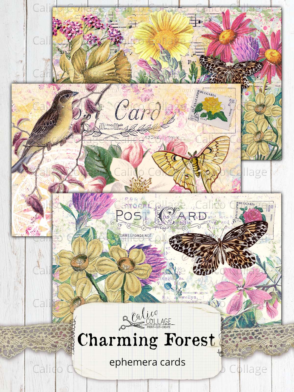 Charming Forest Ephemera Cards