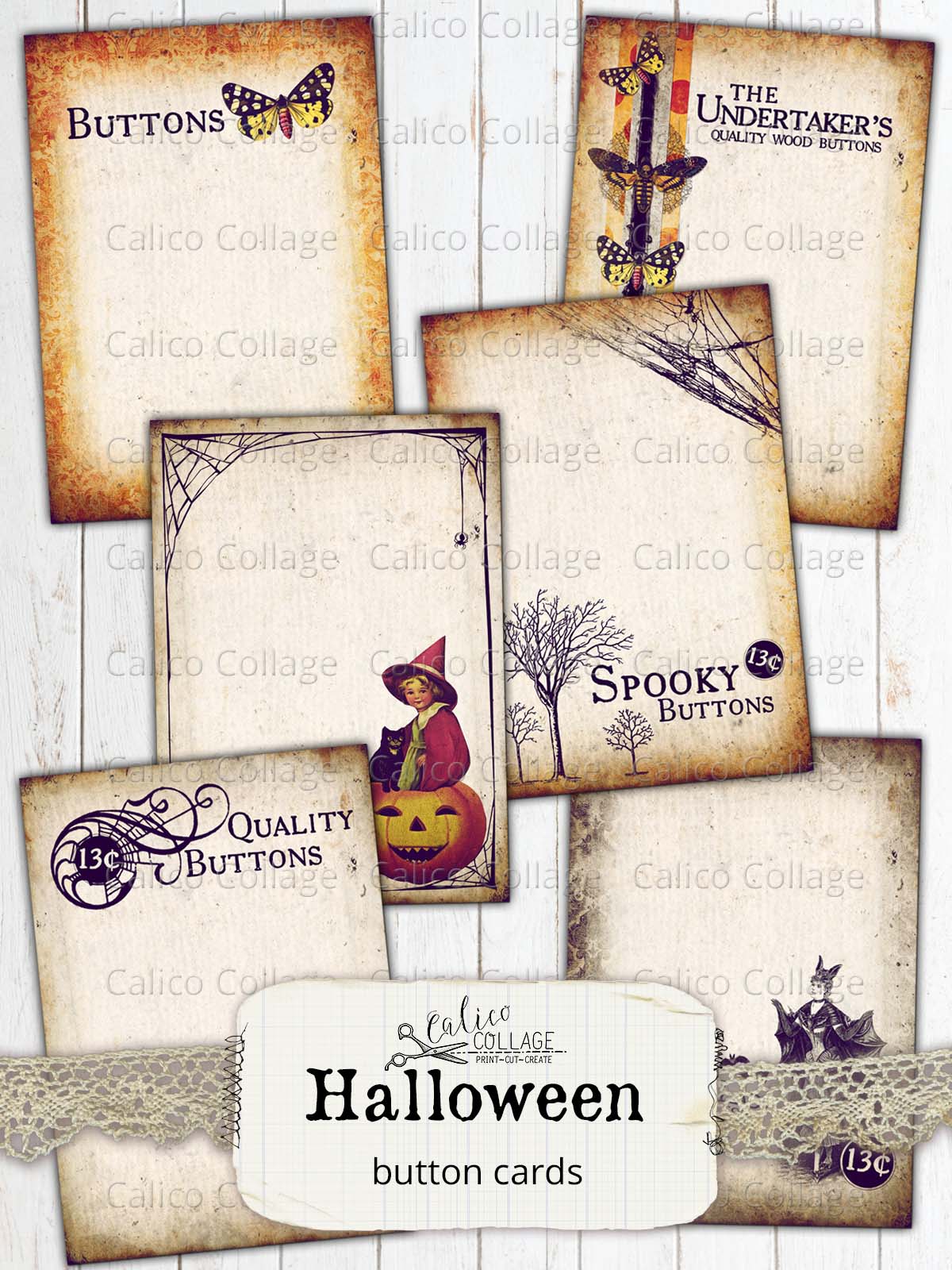 Halloween Button Card Ephemera