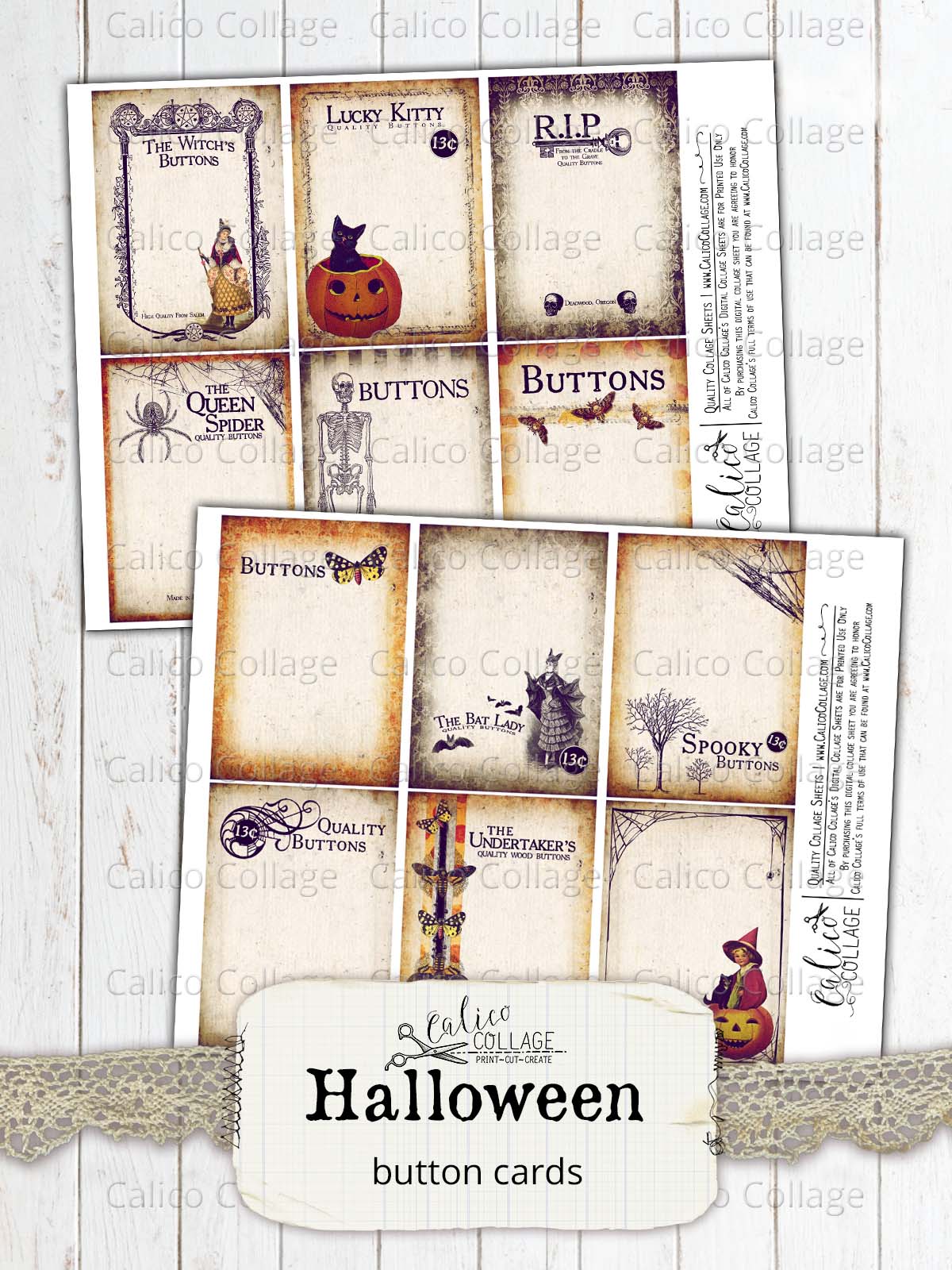 Halloween Button Card Ephemera