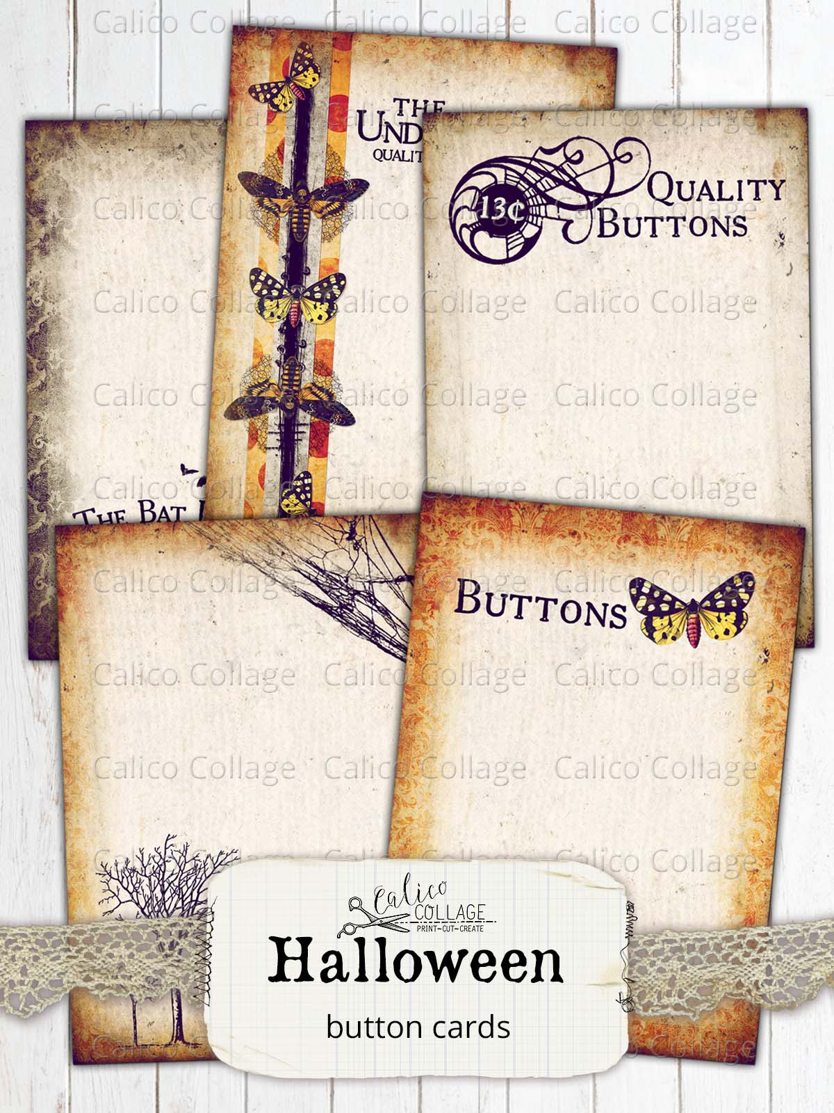 Halloween Button Card Ephemera