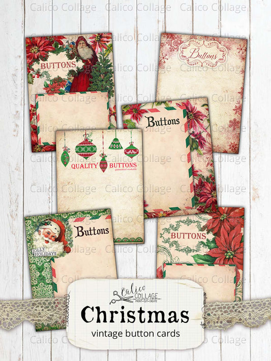 Vintage Christmas Button Cards