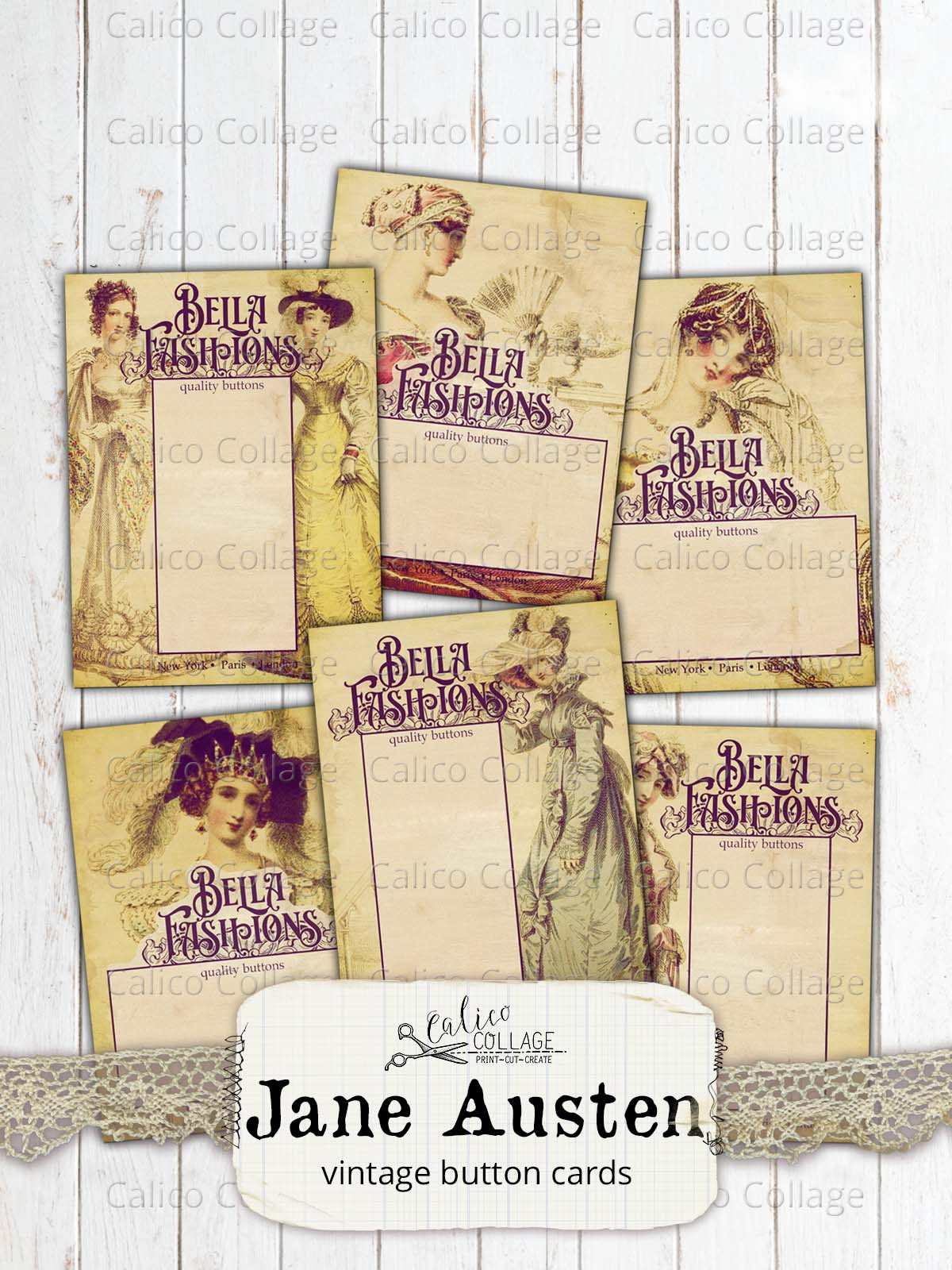 Jane Austen Button Cards