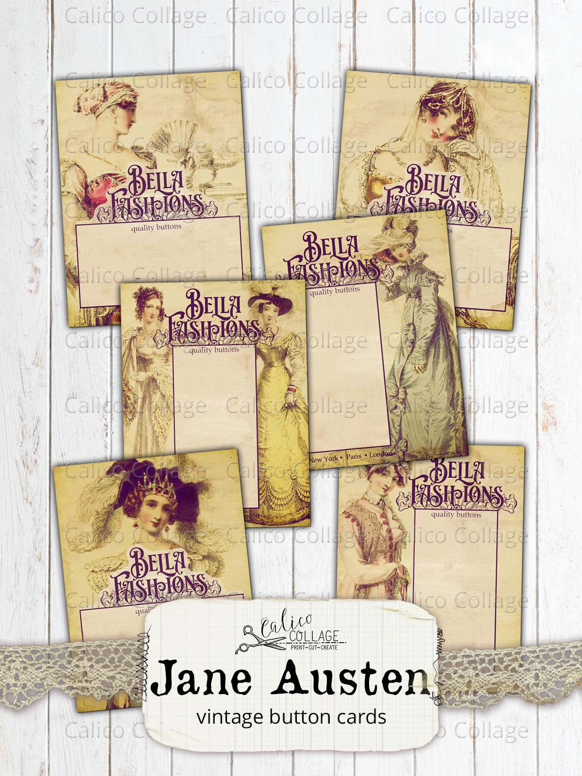 Jane Austen Button Cards