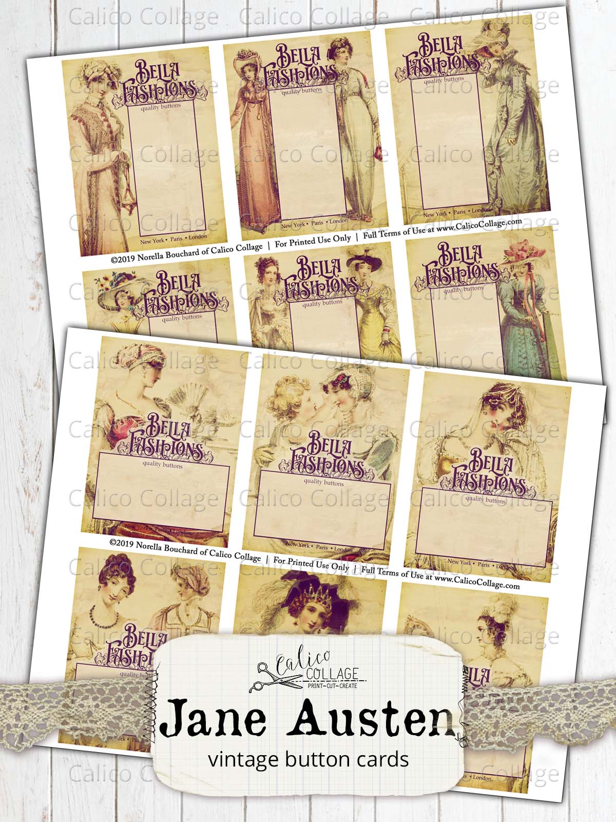 Jane Austen Button Cards