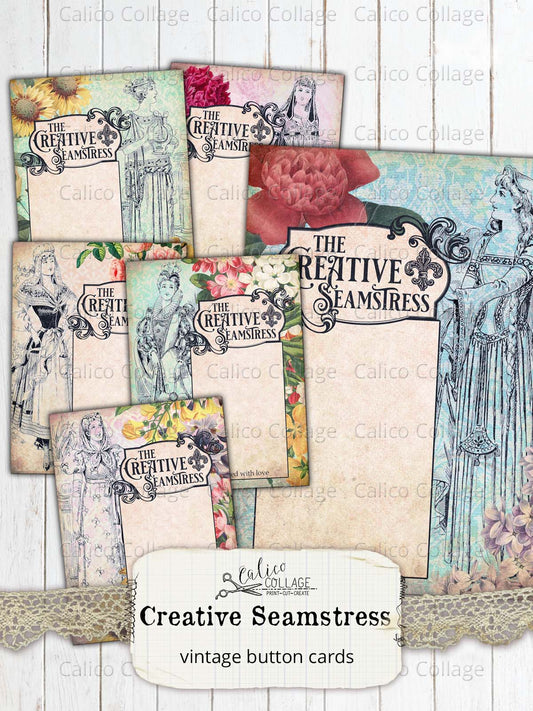 The Creative Seamstress Button Card Ephemera