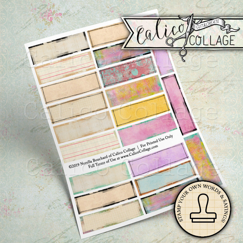 Diary Label Sample Printable Journal & Diary Labels – CalicoCollage