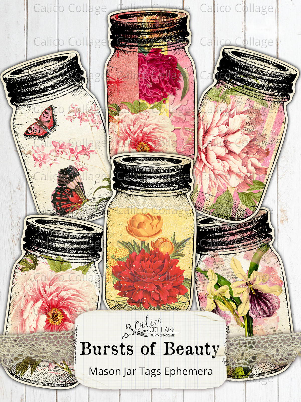 Bursts of Beauty Mason Jar Tags
