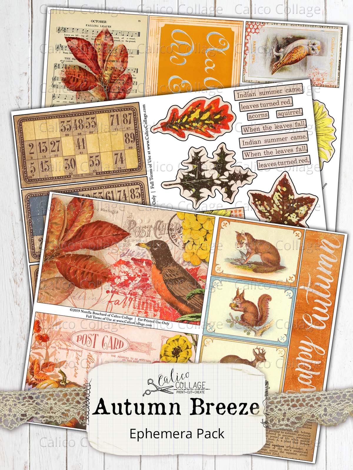 Printable Junk Journal Autumn Ephemera