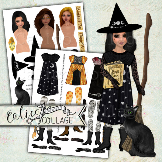 Little Witches Printable Paper Art Dolls