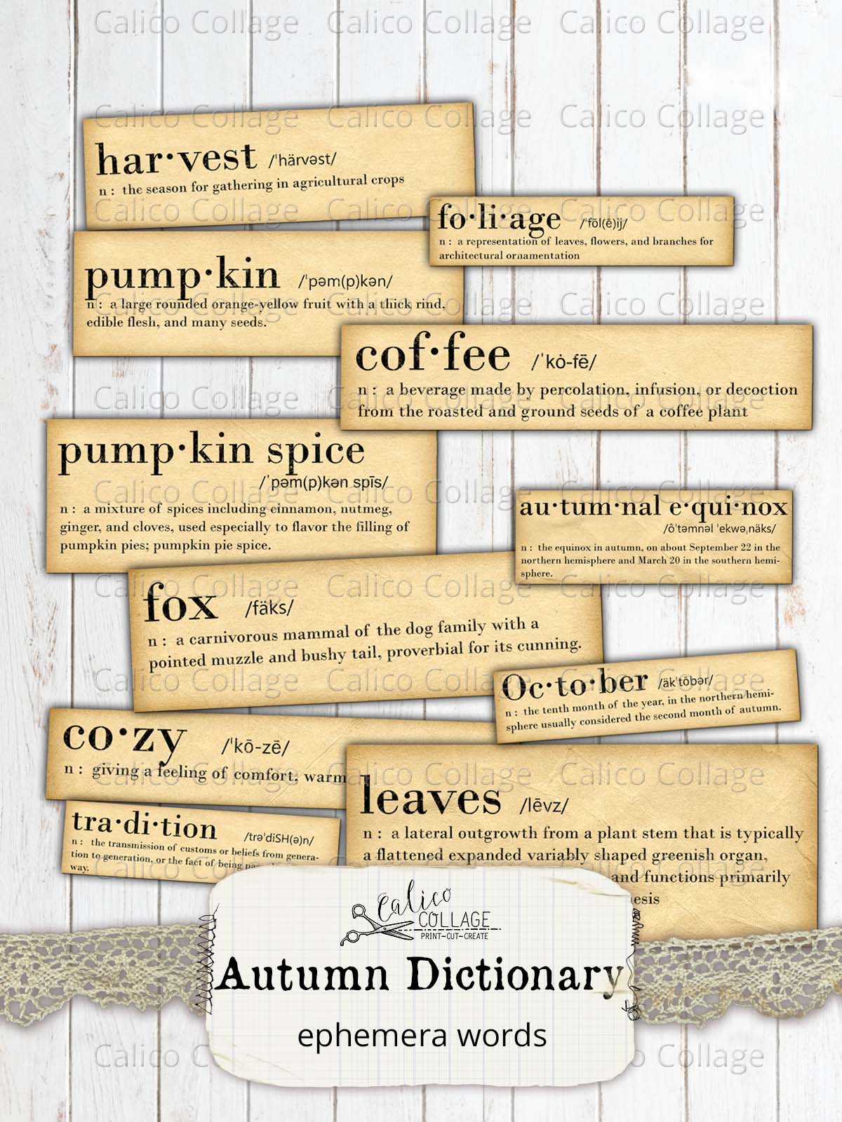 Autumn Ephemera Words