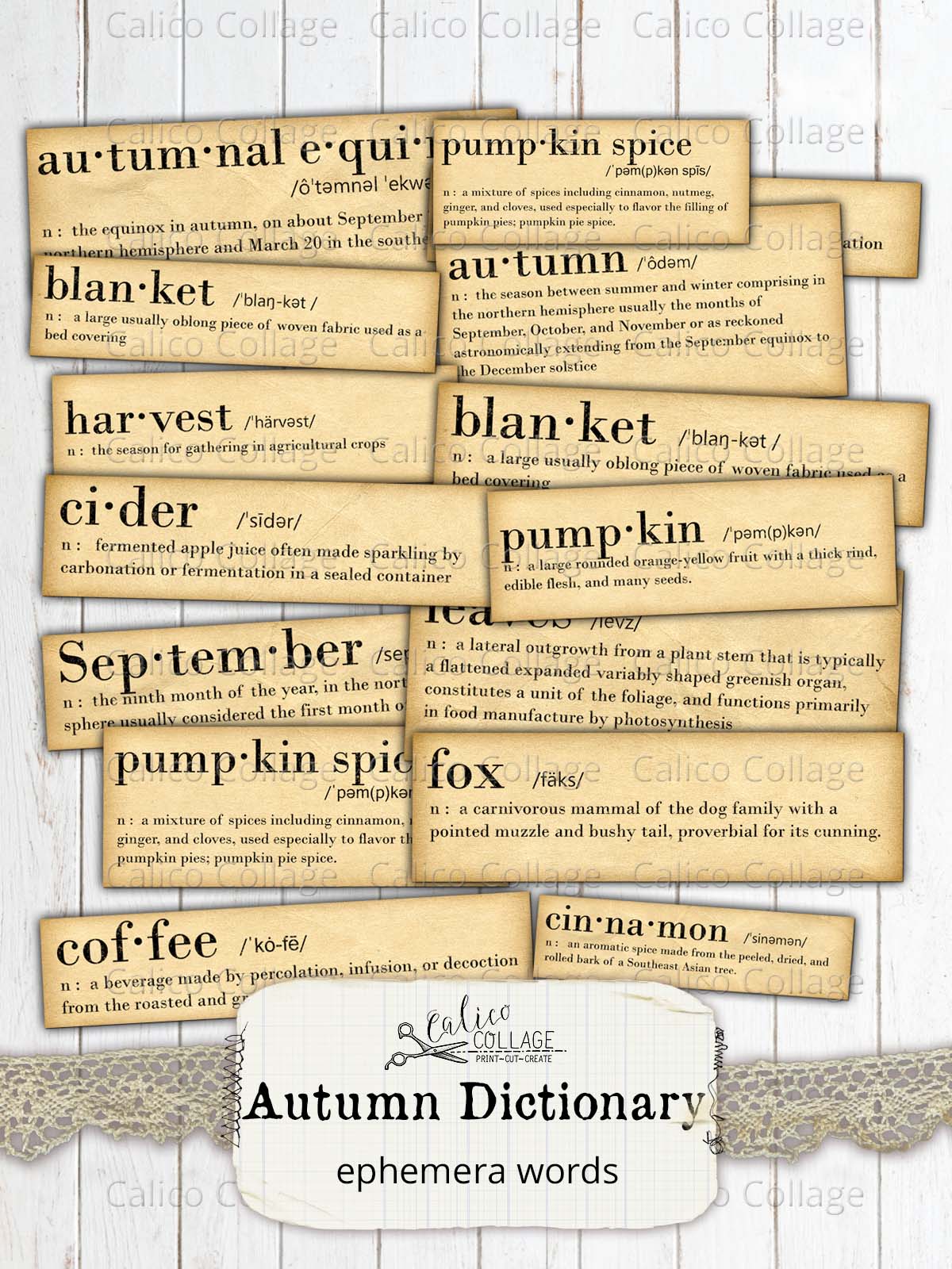 Autumn Ephemera Words