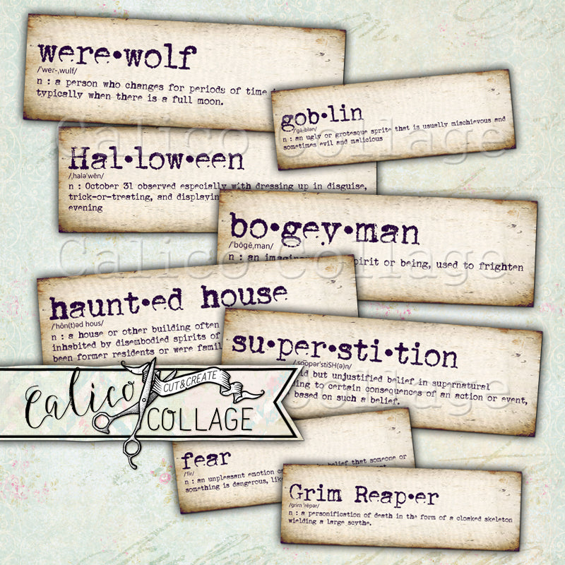 Halloween Dictionary Words