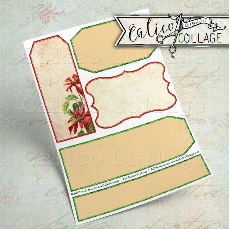 Vintage Christmas Mixed Sized Labels