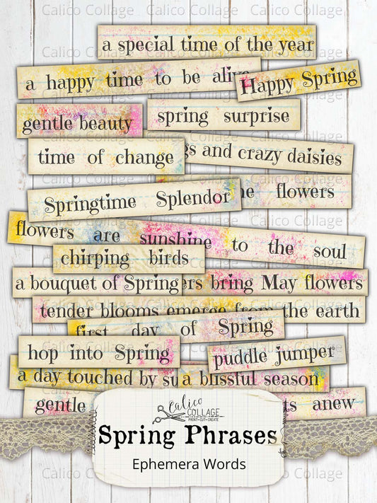 Printable Spring Sayings, Spring Ephemera