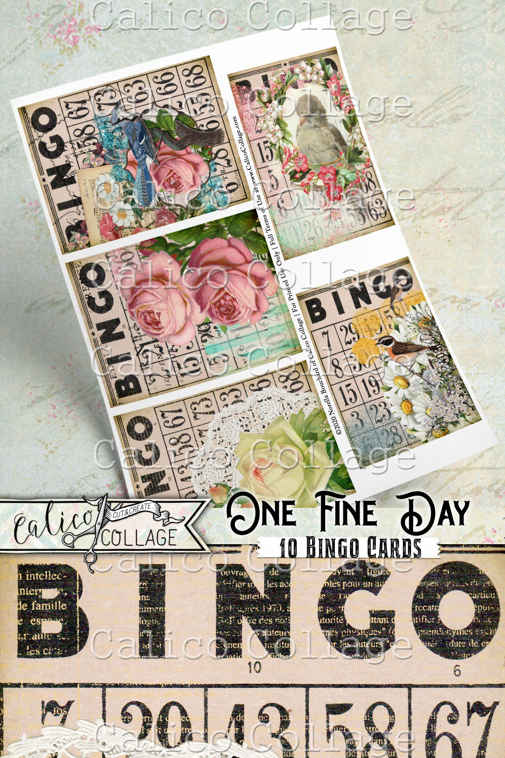 Printable Vintage Bingo Cards, One Fine Day